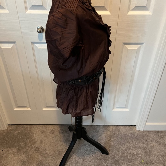 Bebe size L silk blend shirt with belt - Picture 8 of 14